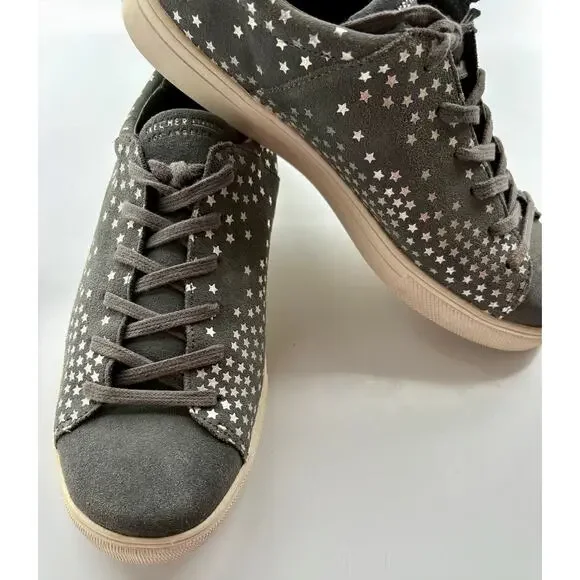 Skechers Street Sneakers Gray Suede Nebulae Silver Stars Celestial Womens 8 - Picture 8 of 8